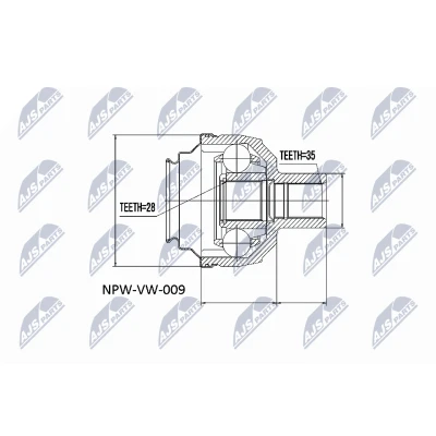 Imagen de NTY NPW VW 009 Junta Homocinética VOLKSWAGEN: Sharan I, SEAT: Alhambra FORD: Galaxy Mk1 MPV