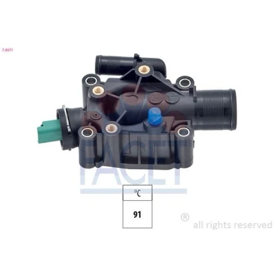 Imagen de FACET 7.8671 Termostato, refrigerante 91 Made in Italy OE Equivalent con junta PEUGEOT: 308 I Hatchback, 207 206 Hatchback