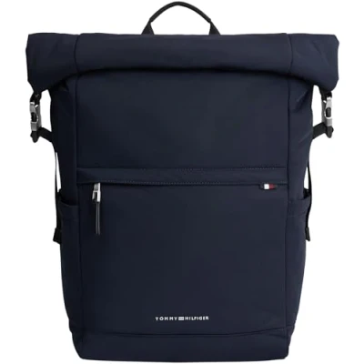 Imagen de Tommy Hilfiger Mochila Hombre Rolltop Backpack Equipaje de mano, Blau (Azul), Talla Única