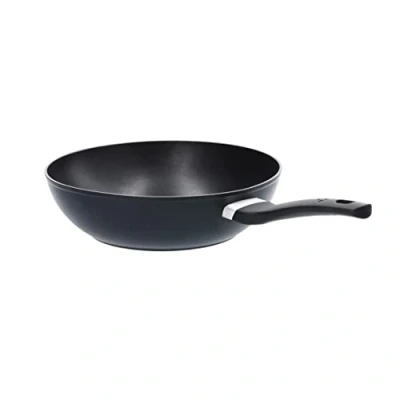 Imagen de MasterChef Wok Induccion, Sarten Antiadherente, Aluminio, con Mango, Revestimiento Antirayaduras, Apta para Lavavajillas, 28cm, Negro