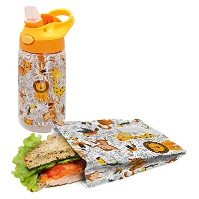 Imagen de NERTHUS FIH 984 SET Botella Tritan + Bolsa Sandwich Leones