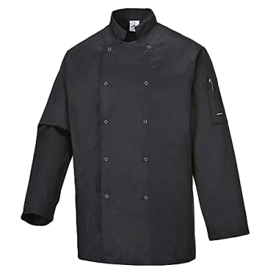 Imagen de Portwest Chaqueta De Chef Suffolk, Tamaño: XL, Color: Negro, C833BKRXL