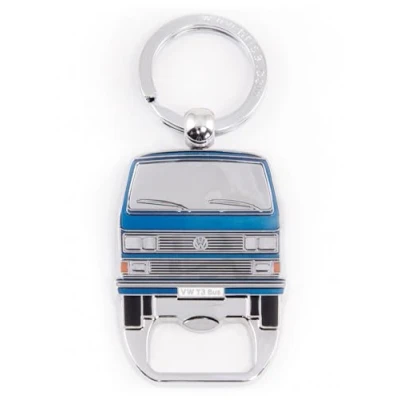 Imagen de BRISA VW Collection Llavero Anillo de Accesorio con abridor Botellas T3 Camper Bus (Frontal del Bus/Azul)