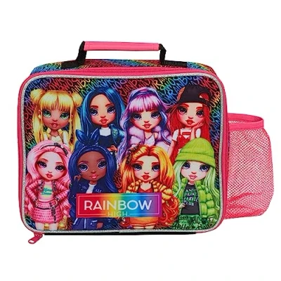 Imagen de Rainbow High bolsa de almuerzo con soporte lateral para botellas niñas, aislada la escuela