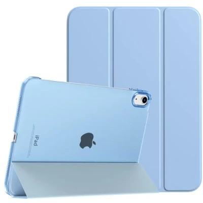 Imagen de TiMOVO Funda para iPad 10ª Generación 2022 10,9 Pulgadas 2022, 10 Generacion Cubierta Ultra Delgada Carcasa Trasera Dura Translúcida con Soporte Trifold, Azul Cielo Soleado