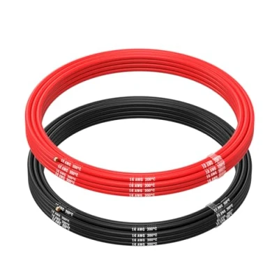 Imagen de MMOBIEL 16 AWG Cable Eléctrico de Silicona Gauge (1,31mm²) Cobre Estañado 2 Cables Separados Rojo y Negro Cada Uno 2,5 m para Drones, Impresoras 3D, Baterías, Altavoz, Tiras Led