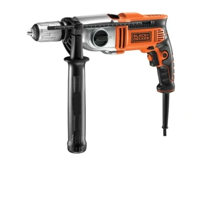 Imagen de BLACK+DECKER Taladro percutor 1100W, 2 velocidades mecánicas, acción de percusión, sistema reversible, tope profundidad, empuñadura antideslizante, incluye maletín y accesorios, KR1102K QS