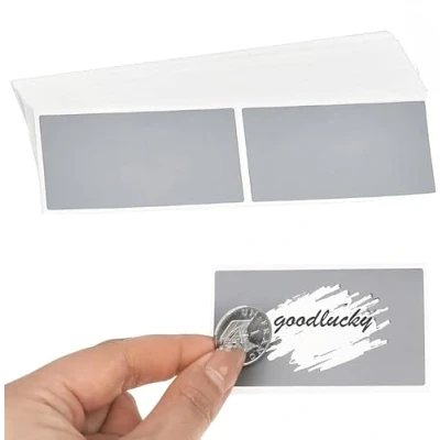 Imagen de 100 pegatinas para rascar, 41 x 72 mm, color plateado