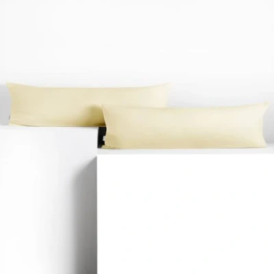 Imagen de DecoKing 2 Fundas de Almohada 20 x 145 cm, algodón, con Cremallera, Color Crema y ámbar