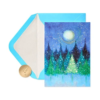 Imagen de Papyrus Tarjetas de Navidad en caja con sobres, paz la temporada, árbol vacaciones (14 unidades)