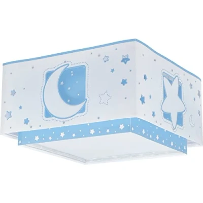 Imagen de Dalber Lámpara plafón de techo infantil Moonlight Luna y Estrellas Azul, plafones infantiles, 63236T, E27