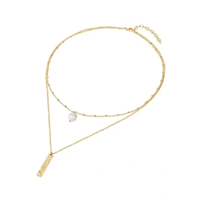 Imagen de Valero Pearls SÜßWASSER Zuchtperle Collar, Mujer, Talla: One Size, Gelbgold