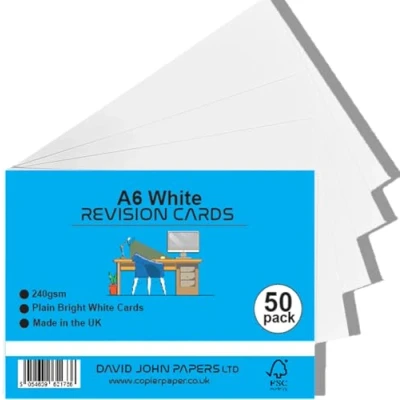 Imagen de DJP tarjetas de revisión registros índice A6, postales en blanco, cartulina gruesa, 240 g/m² (50)