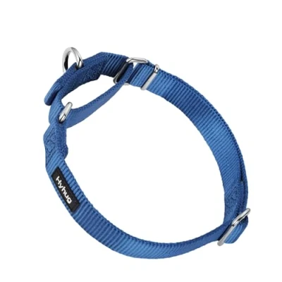 Imagen de Premium actualizado Cuello de Perro Martingale antivaho Nylon Resistente para Perros Grandes, pequeños, medianos, pequeños y (Grande L, Azul clásico)