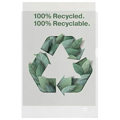 Imagen de Rexel Carpetas de reciclaje A4, polipropileno extrafuerte en relieve, 100 micras, paquete 100, 2115704