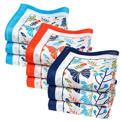 Imagen de Merrysquare Pañuelos de tela estampada Modelo ZEPHIR Tamaño pequeño 29 cm x 9 piezas 100% algodón