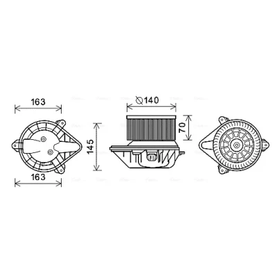 Imagen de PRASCO OL8624 Motor eléctrico, ventilador habitáculo 12V