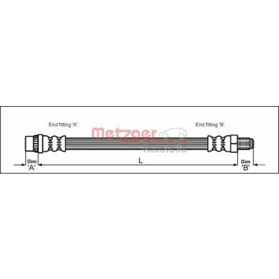 Imagen de METZGER 4114764 Latiguillos de Freno 396 M10 x 1 RENAULT: MEGANE 1, Scenic, Cabriolet