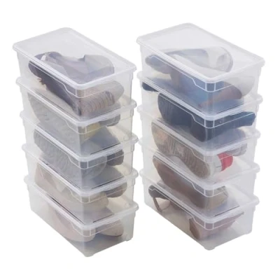 Imagen de Sundis Clear Box, 10 cajas de almacenamiento 5L plástico transparente, con tapa, superponibles y apilables, ideales para zapatos mujer