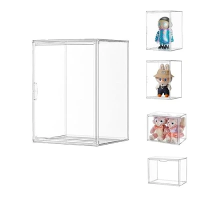 Imagen de Vitrinas para Colecciones Vitrina Cristal Expositora Metacrilato, Caja de Exhibición Acrílico Transparente, Muñecas con Puerta Figuras Coleccionables (36x27x27)