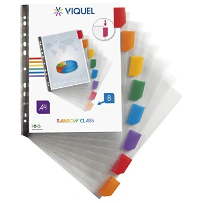 Imagen de Viquel RAINBOW CLASS Separadores personalizables A4 MAXI (8 unidades)