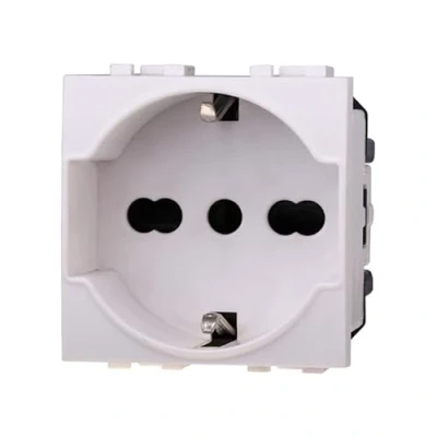 Imagen de Toma Schuko 2P + T 16 A, compatible con Bticino Living Light (1 unidad, blanco)