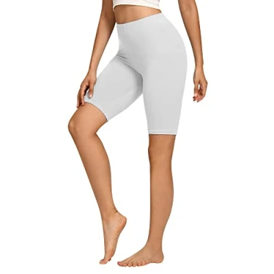 Imagen de Libella Pantalones Cortos de Ciclismo para Mujer Mallas Cortas algodón Cintura Alta Deportivos Verano opacos Blanco 4165 M