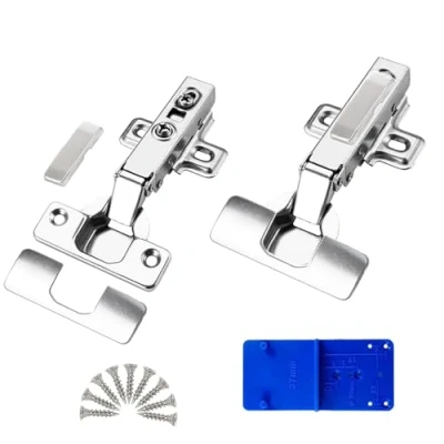 Imagen de 110Bisagra con Amortiguador cierre Automático, Estándar Bisagra suave, para Puerta de Mueble Armario Cocina(2 Piezas)