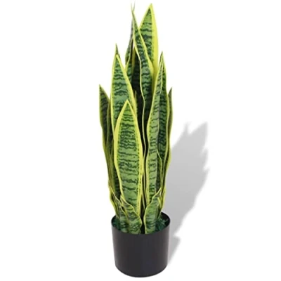 Imagen de vidaXL Planta Sansevieria Artificial con Macetero 65 cm Verde Maceta Plástico