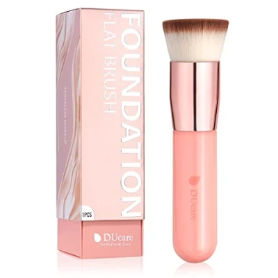 Imagen de DUcare Brocha de Base Kabuki 1Piezas Brochas para Maquillaje Facial Profesional Ideal bases cremosas, en polvo o líquidas(rosa)