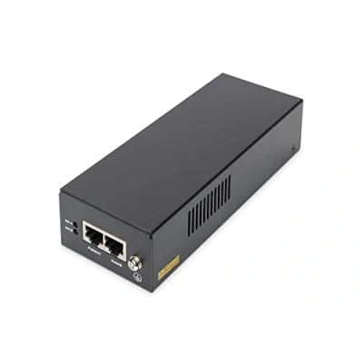 Imagen de DIGITUS Ethernet PoE++ Inyector Gigabit IEEE 802.3bt 85W presupuesto Power Over Detección automática de Dispositivos PoE 100m Alcance Negro