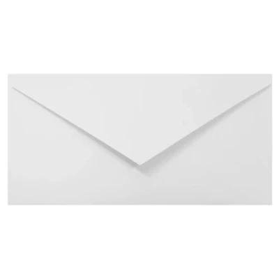 Imagen de Netuno 50 sobres blancos DIN largos 110 x 220 mm 100 g de papel solapa puntiaguda sin ventana comerciales DL