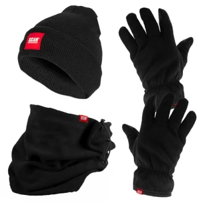 Imagen de Scan Kit de ropa trabajo invierno 3 piezas: gorro Thinsulate, guantes forro polar, polar
