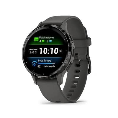 Imagen de Garmin Venu 3S, Smartwatch Premium con GPS, AMOLED, Funciones avanzadas de Salud y Forma física, más 30 Aplicaciones Deportivas, 10 días autonomía, Gris