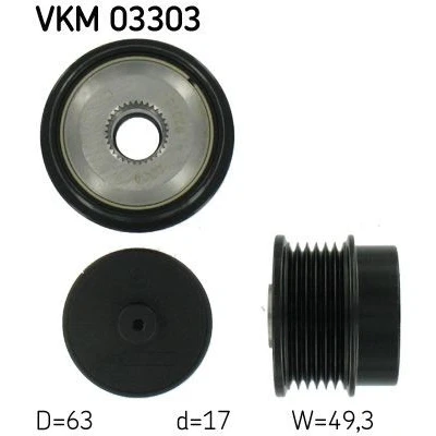 Imagen de SKF VKM 03303 Rueda Libre Alternador 49,3 PEUGEOT: 407 Berlina, 607 SW, CITROËN: C5 3, C6 Berlina