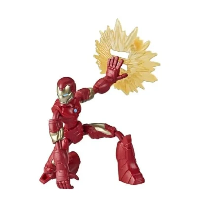 Imagen de Avengers E7870 Beyblade Marvel Bend and Flex Action, 6 Inch Flexible Iron Man Figure, includes Accessory, Ages 4 Up, Multicoloured