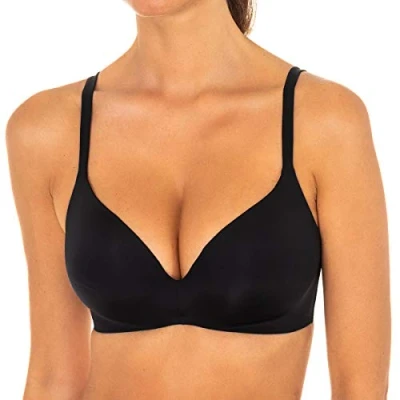 Imagen de DIM Invisifi FREE Soutien Gorge Triangle PADDÉ Sujetador básico, Mujer, Talla: 75D, Noir