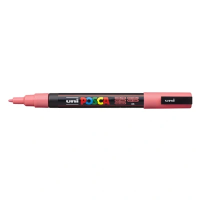 Imagen de Uni Ball 186527 Posca Rotulador con punta redonda fina, grosor de trazo 0,9 1,3 mm, color rosa coral,