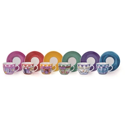 Imagen de Soul Kitchen Set Taza De Café con Plato 6 Uds. Shops 90 cl Multicolor