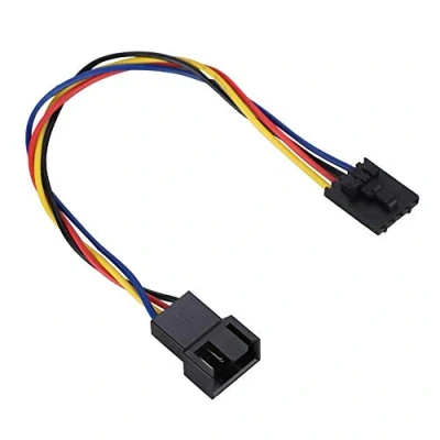 Imagen de 5Pcs 5Pin a 4Pin Cable adaptador, 4 pines Control de temperatura Interfaz del ventilador Conector Convertidor Soporte PWM Regulación velocidad dedicado