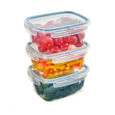 Imagen de Snips, Snipslock Contenedor rectangular para Alimentos 1,20 Lt, Set 3 pcs, Envase Alimentos, Caja de Almacenamiento Frigorífico 18,4 x 13,8 12 cm, Made in Italy, 0% libre BPA y ftalatos