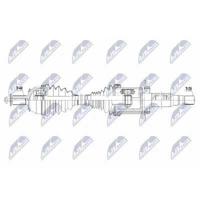Imagen de NTY NPW VV 137 Árbol de Transmisión Eje delantero, derecha 956 automática VOLVO: V60 I