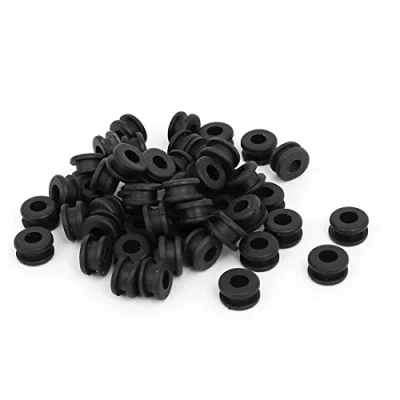 Imagen de sourcing map Junta de cableado arandela sellado anillo goma plana negro 5mm diámetro interior 50pcs