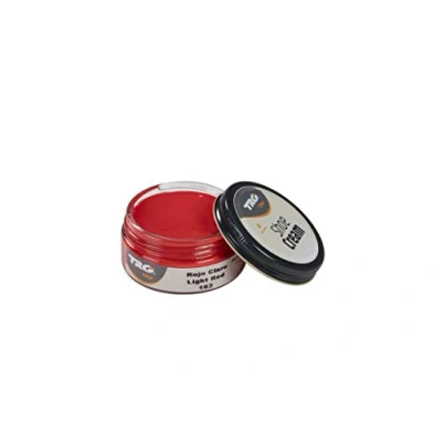 Imagen de TRG The One Crema Protectora para Calzado de Cuero a base ceras Betún Zapatos Piel y Sintética Nutre, da brillo mantiene el color Shoe Cream #162 Rojo Claro, 50ml