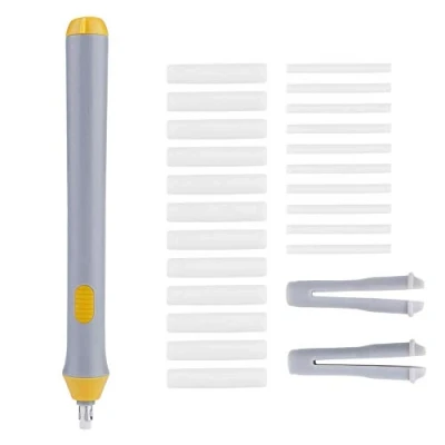Imagen de Tenwin Borrador Automático con 22 Recambios de Goma Borrar, Funciona Pilas Eléctricas Gris