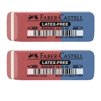 Imagen de Faber Castell 187040 Goma de borrar sin látex, tinta y plomo, 7070 40 (2 unidades)