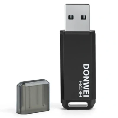 Imagen de DONWEI Pendrive, Pen Drive 64 GB, Memoria USB GB 2.0, Pendrive con Indicador LED para Almacenar y Realizar Copias de Seguridad Datos Negro