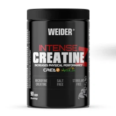 Imagen de Weider Intense Creatine Z (90 Cápsulas). Cápsulas con patente de Creatina Pura CreaZ, y AtsraGin para mayor absorción, 3g creatina/porción, mejora del Rendimiento Físico (30 porciones)