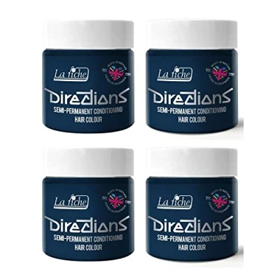 Imagen de 4 x La Riche Directions Semi Permanent Hair Color Bote de 100 ml (Denim Blue)
