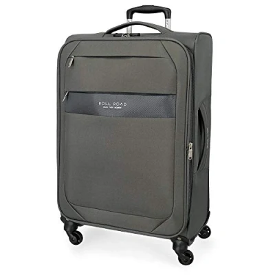 Imagen de Roll Road Royce Maleta grande Gris 48x76x29 cms Blanda Poliéster Cierre combinación 93L 2,9Kgs 4 Ruedas Extensible